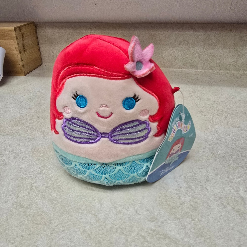 Squishmallows Disney Ariel The Little Mermaid 5 Inch Plush Kellytoy Red Teal NEW